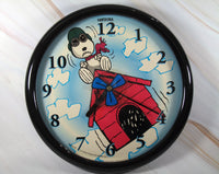 Snoopy Flying Ace Quartz Wall Clock With Spinning Propeller (Near Mint/Minor Cosmetic Flaws) - snoopn4pnuts.com