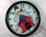 Snoopy Flying Ace Quartz Wall Clock With Spinning Propeller (Near Mint/Minor Cosmetic Flaws)