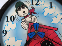 Snoopy Flying Ace Quartz Wall Clock With Spinning Propeller (Near Mint/Minor Cosmetic Flaws) - snoopn4pnuts.com