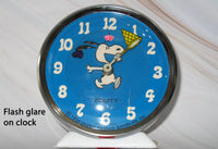 Snoopy Vintage Wind-Up Alarm Clock - Catching Butterflies