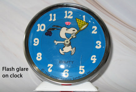 Snoopy Vintage Wind - Up Alarm Clock - Catching Butterflies - snoopn4pnuts.com