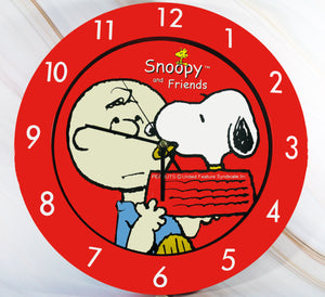 Charlie Brown and Snoopy Large Quartz Musical Wall Clock With Sweep Second Hand/No Ticking Sound