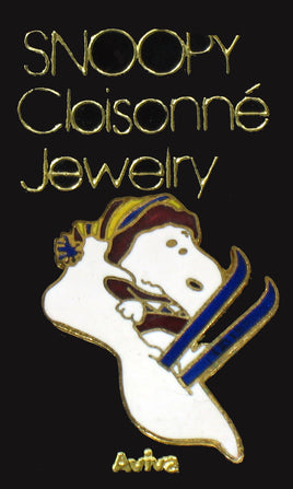 Snoopy Skier Cloisonne Pin - snoopn4pnuts.com
