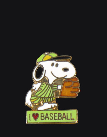 Snoopy "I Love Baseball" Cloisonne Pin - RARE! - snoopn4pnuts.com