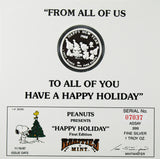 1987 Peanuts Christmas First-Edition Sterling Silver Coin - "Happy Holiday"