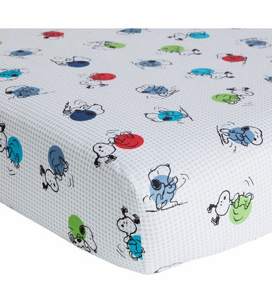 Lambs & Ivy Hip Hop Snoopy Fitted Crib Sheet - snoopn4pnuts.com