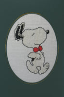 Snoopy Cross - Stitched Blank Card With Acetate Cover - Completed (Ready For Framing) - snoopn4pnuts.com