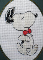 Snoopy Cross - Stitched Blank Card With Acetate Cover - Completed (Ready For Framing) - snoopn4pnuts.com