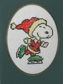 Snoopy Cross - Stitched Blank Card With Acetate Cover - Completed (Ready For Framing) - snoopn4pnuts.com