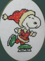 Snoopy Cross - Stitched Blank Card With Acetate Cover - Completed (Ready For Framing) - snoopn4pnuts.com