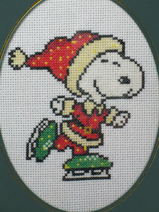 Snoopy Cross - Stitched Blank Card With Acetate Cover - Completed (Ready For Framing) - snoopn4pnuts.com
