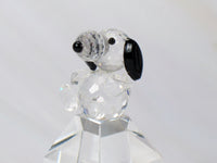 Silver Deer Vintage Crystal Snoopy Figurine On Pillar - RARE! - snoopn4pnuts.com