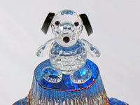Silver Deer Vintage Crystal Snoopy On Iridescent Tree Stump Base - EXTREMELY RARE! - snoopn4pnuts.com