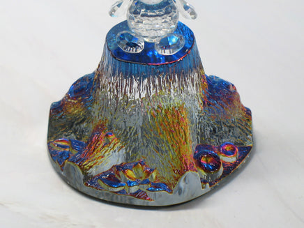 Silver Deer Vintage Crystal Snoopy On Iridescent Tree Stump Base - EXTREMELY RARE! - snoopn4pnuts.com