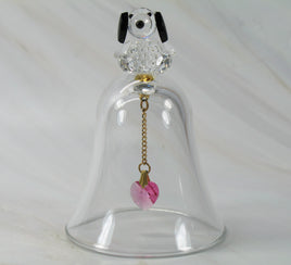 Silver Deer Vintage Crystal Snoopy Crystal Figurine On Glass Bell With Crystal Clapper - RARE! - snoopn4pnuts.com