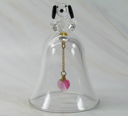 Silver Deer Vintage Crystal Snoopy Crystal Figurine On Glass Bell With Crystal Clapper - RARE! - snoopn4pnuts.com