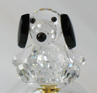 Silver Deer Vintage Crystal Snoopy Crystal Figurine On Glass Bell With Crystal Clapper - RARE! - snoopn4pnuts.com