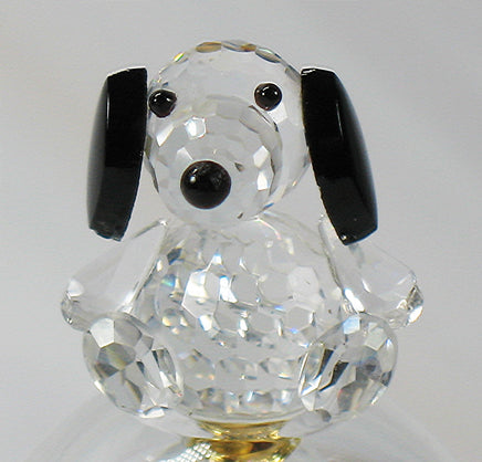 Silver Deer Vintage Crystal Snoopy Crystal Figurine On Glass Bell With Crystal Clapper - RARE! - snoopn4pnuts.com