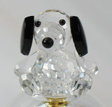 Silver Deer Vintage Crystal Snoopy Crystal Figurine On Glass Bell With Crystal Clapper - RARE!