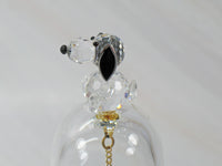 Silver Deer Vintage Crystal Snoopy Crystal Figurine On Glass Bell With Crystal Clapper - RARE! - snoopn4pnuts.com