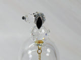 Silver Deer Vintage Crystal Snoopy Crystal Figurine On Glass Bell With Crystal Clapper - RARE!