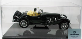 Silver Deer Crystal Snoopy Driving Diecast Mercedes Roadster In Display Case - snoopn4pnuts.com