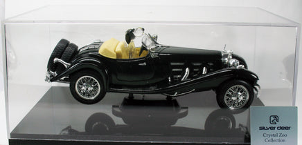 Silver Deer Crystal Snoopy Driving Diecast Mercedes Roadster In Display Case - snoopn4pnuts.com