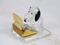 Silver Deer Vintage Crystal Snoopy Literary Ace Figurine - RARE!