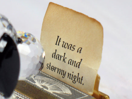 Silver Deer Vintage Crystal Snoopy Literary Ace Figurine - RARE! - snoopn4pnuts.com