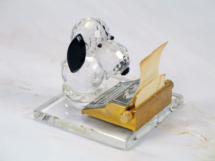Silver Deer Vintage Crystal Snoopy Literary Ace Figurine - RARE! - snoopn4pnuts.com