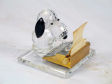 Silver Deer Vintage Crystal Snoopy Literary Ace Figurine - RARE!