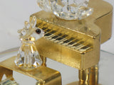 Silver Deer Vintage Crystal Snoopy and Woodstock Figurines With Piano - RARE!