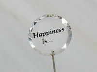 Silver Deer Vintage Crystal Snoopy Figurine With Iridescent Base and Happiness Sign - RARE! - snoopn4pnuts.com
