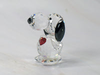 Silver Deer Vintage Crystal Snoopy's Heart Figurine - RARE!