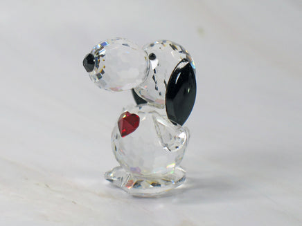 Silver Deer Vintage Crystal Snoopy's Heart Figurine - RARE! - snoopn4pnuts.com