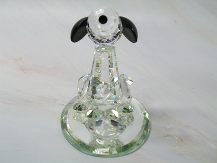 Silver Deer Vintage Crystal Snoopy With Dog Dish Figurine (Large) - EXTREMELY RARE! - snoopn4pnuts.com