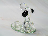 Silver Deer Vintage Crystal Snoopy With Dog Dish Figurine (Large) - EXTREMELY RARE! - snoopn4pnuts.com