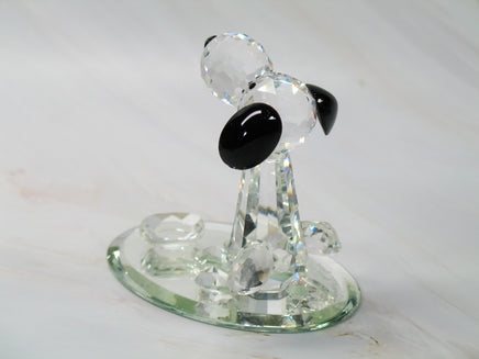 Silver Deer Vintage Crystal Snoopy With Dog Dish Figurine (Large) - EXTREMELY RARE! - snoopn4pnuts.com