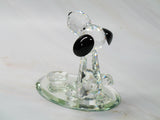 Silver Deer Vintage Crystal Snoopy With Dog Dish Figurine (Large) - EXTREMELY RARE!