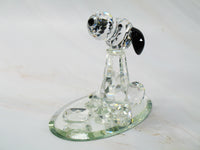 Silver Deer Vintage Crystal Snoopy With Dog Dish Figurine (Large) - EXTREMELY RARE! - snoopn4pnuts.com