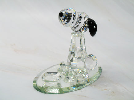 Silver Deer Vintage Crystal Snoopy With Dog Dish Figurine (Large) - EXTREMELY RARE! - snoopn4pnuts.com