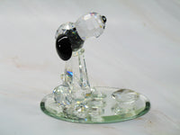 Silver Deer Vintage Crystal Snoopy With Dog Dish Figurine (Large) - EXTREMELY RARE! - snoopn4pnuts.com