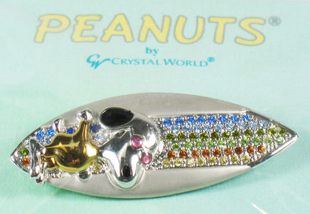 Crystal World Snoopy Joe Cool Swarovski Crystal and Sterling Silver Brooch / Pin - RARE! - snoopn4pnuts.com