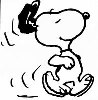 Happy Snoopy Die-Cut Vinyl Decal - Black