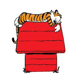 Calvin and Hobbes On Snoopy's Dog House Die - Cut Indoor/Outdoor Vinyl Decal - snoopn4pnuts.com