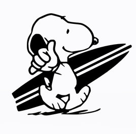 Snoopy Surfer Die - Cut Vinyl Decal - Black - snoopn4pnuts.com