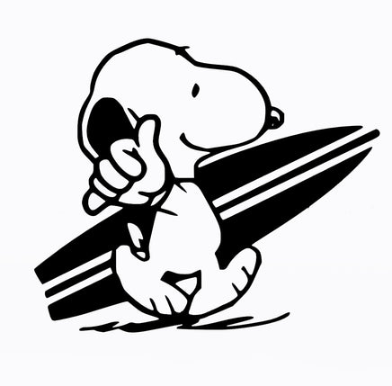 Snoopy Surfer Die - Cut Vinyl Decal - Black - snoopn4pnuts.com