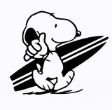 Snoopy Surfer Die-Cut Vinyl Decal - Black