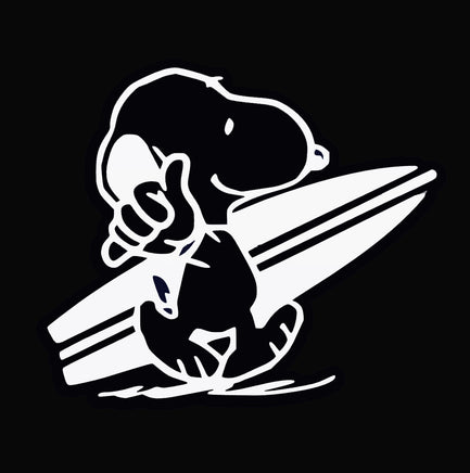 Snoopy Surfer Die - Cut Vinyl Decal - White - snoopn4pnuts.com
