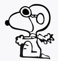 Flying Ace Snoopy Die-Cut Vinyl Decal - Black